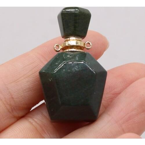 Natural Stone Perfume Bottle Pendant Exquisite Section Semi-Precious For Jewelry Making Charms DIY Necklace Accessory