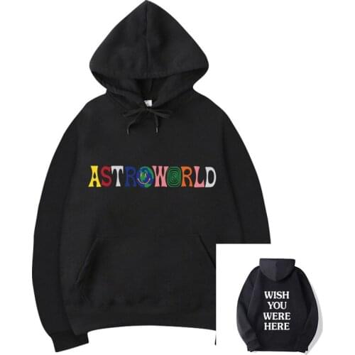 Hot 2021 Astroworld WISH YOU WERE HERE Hoodie Printed letter hip hop streetwear Sweatshirt Men and Women Hoodies Pullover Coat