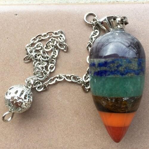 Free Shipping Fashion Jewelry Mix Stone Women Men Pendulum Pendant Bead C9670