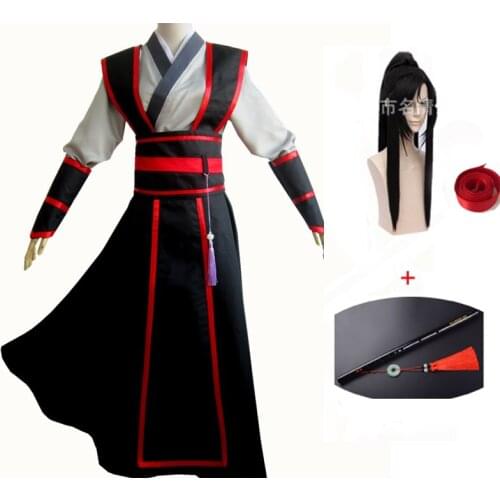 Wei Wuxian Young Grandmaster of Demonic Cultivation Cosplay Costume Wei Wuxian Mo Dao Zu Shi wei ying Costume wigs Boots