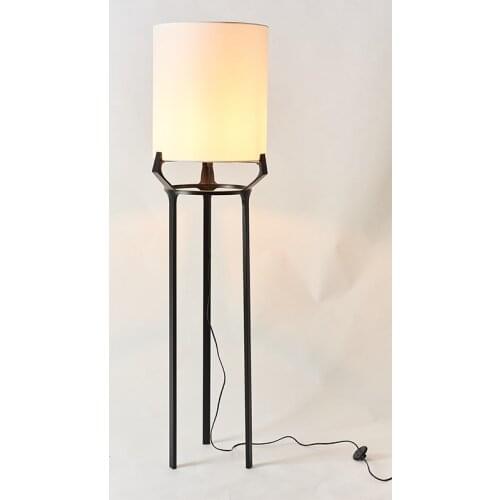Fashion floor light metal floor lamp black stand fabric shade latest design good qulity E27