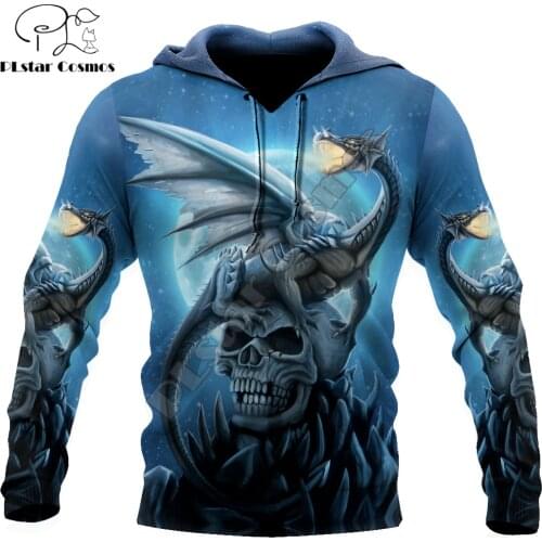 Skull Dragon Pattern 3D All Over Printed Mens autumn Hoodie Harajuku Unisex Casual Pullover Streetwear Jacket Tracksuits DK228