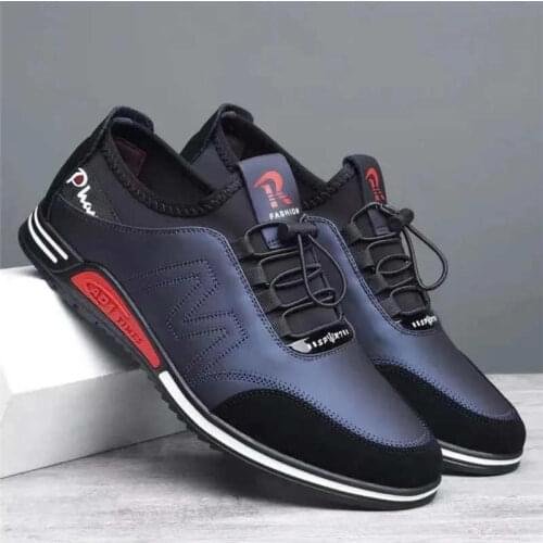 Mens Sneaker Comfortable Outdoor Sneaker Shoes Men Low Top Leather Male Sneakers Slip Resistant Autumn Mens Casual Tennis 58E