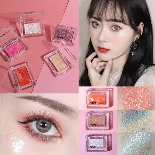 NOVO 1pc Loose Eyeshadow Palette Glitter Shiny Matte Eye Showdow Palet Pigment Highlighter Case for Cosmetics Makeup tool TSLM2
