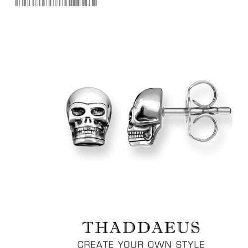 Stud Earrings Skull Silver,Europe Style Glam Fashion Good Jewerly For Women,2017 Gift In 925 Sterling Silver,Super Deals