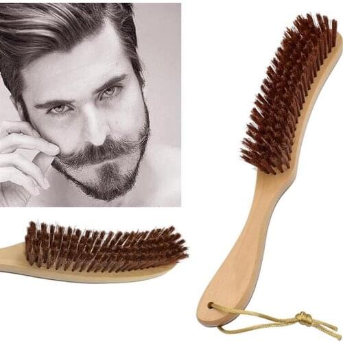 Beard Brush Mens Hair Brush Styling Brush Men Mustache Brushes Comb Male Face Message Shaving Brush Tool for Beard and Hair