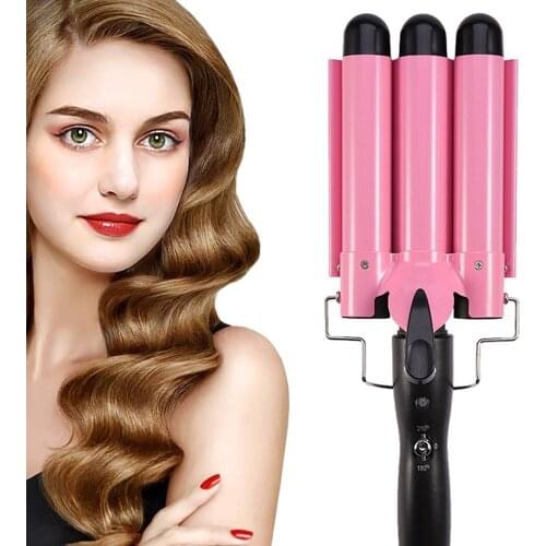 Triple Barrel Curling Iron Big Wave Hair Waver Hair Curler Professional Hair Crimper Iron Corrugation Curling Tongs 3 barrels