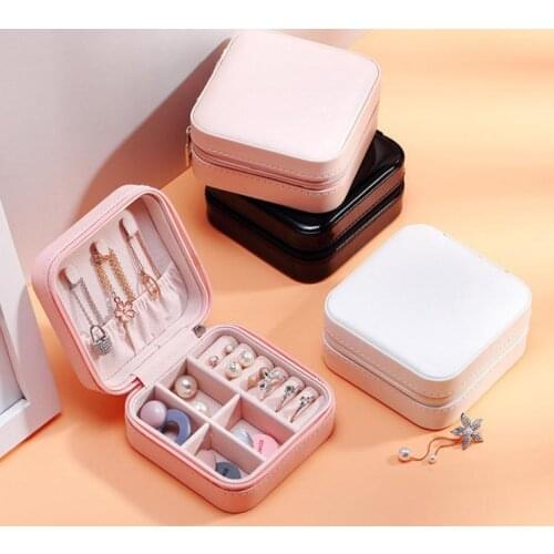 50 piece set of womens Mini Earrings Jewelry Box zipper Travel Portable jewelry box holiday gift SN3505