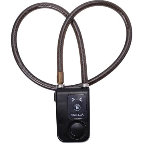 APP Control Smart Lock Anti Theft Alarm Chain Lock With 105dB Alarm Smart Bluetooth Lock Bicycle Alarm (Black)