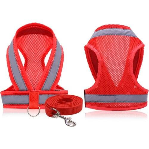 Reflective Outdoor Dog Harness Vest and Leash Set Night Safety Walking Dog Vest for Small Large Dogs Chihuahua Pitbull 10A