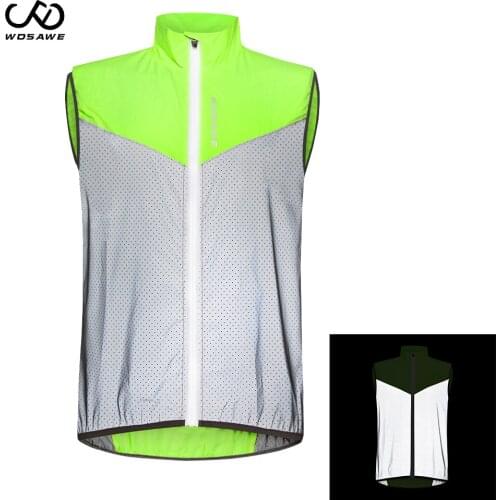 WOSAWE Reflective Cycling Vest Windproof MTB Road Bike ciclismo Bicycle Sleeveless Vest Night Safety Reflective Cycle Gilet
