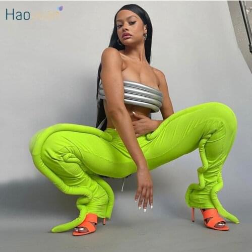 HAOYUAN Off Shoulder Crop Tops Stereoscopic Tanks Sexy Backless Birthday Outfits for Women Y2k Clothes Rave Festival Tube Tops