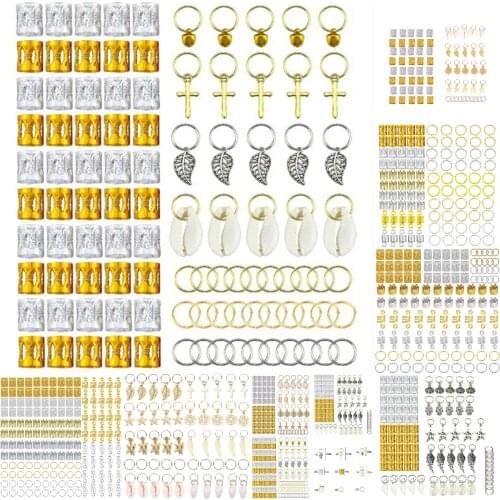 50-160pcs Metal African Hair Rings Beads Cuffs Tubes Charms Dreadlock Dread Hair Braids Jewelry Decoration Accessories