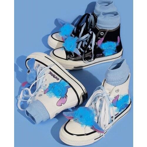 Customized womens high-top shoes design sense hand-painted graffiti womens shoes trend cartoon vulcanized shoes large size