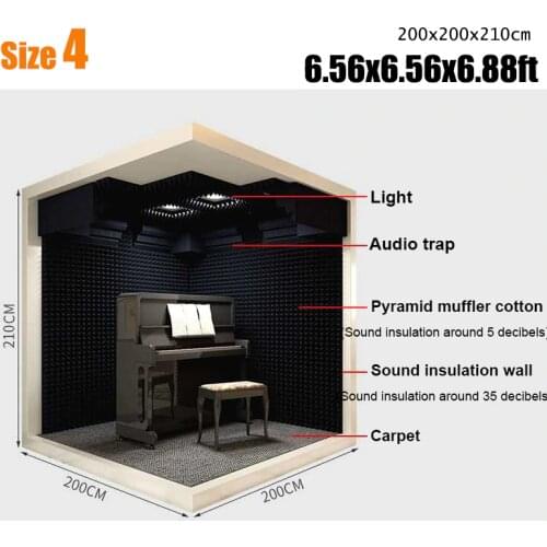 【Global Delivery】6.5'* 6.5' Polyester Fiber Panel sound-proof Vocal Booth room Modular Detachable host studio Vocal Booth