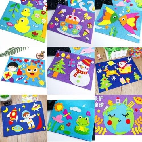 1Pcs Children Toys DIY Kindergarten Non-woven Educational Toys Education Montessori Teaching Aids 3D Art Puzzle Toys