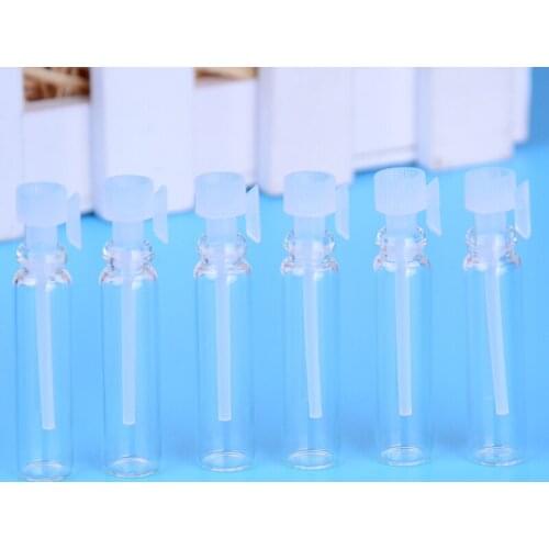 10/50 pcs Mini Glass Perfume Small Sample Vials Perfume Bottle 1ml Empty Laboratory Liquid Fragrance Test Tube Trial Bottle