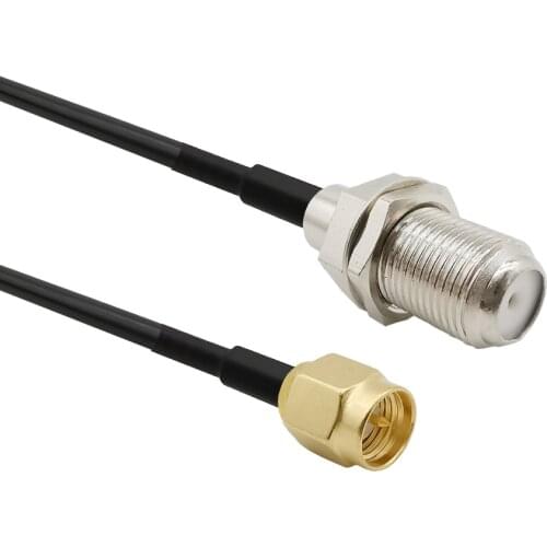 100Pcs SMA Male to F TV Female Pigtail Connector RG174 Cable SMA-F Adapter Assembly Cables