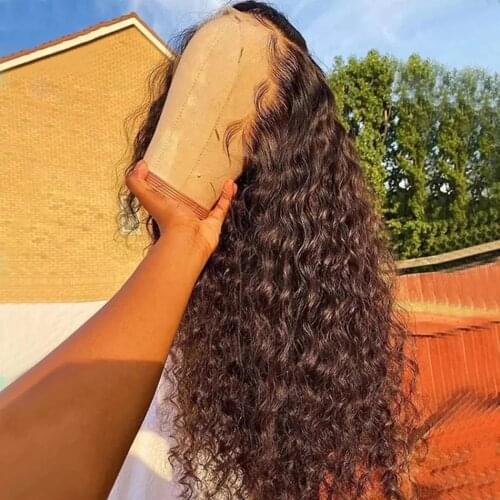 13x4/13x6 Deep Wave Transparent Lace Front Human Hair Wigs For Women Remy Lace Frontal Wig Pre-Plucked Lace Closure Wig 5x5 Wave