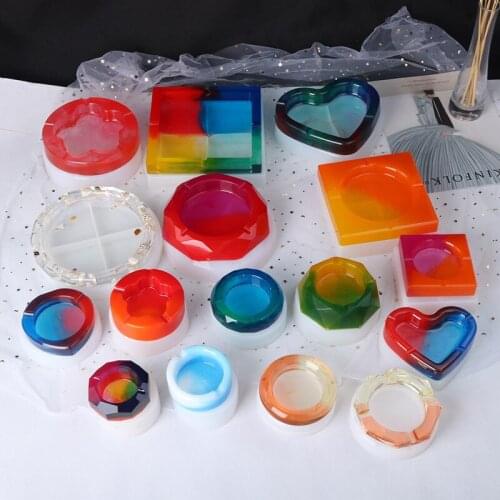 2020 New Mirror Ashtray Silicone Mold Crystal Epoxy UV Resin Molds Glossy Polished for Making Jewelry Mould Tool