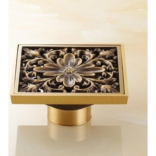 24 Types Bathroom/ Balcony/ kitchen sink floor drain, Toilet deodorant floor drain, Antique copper Shower drains strain covers