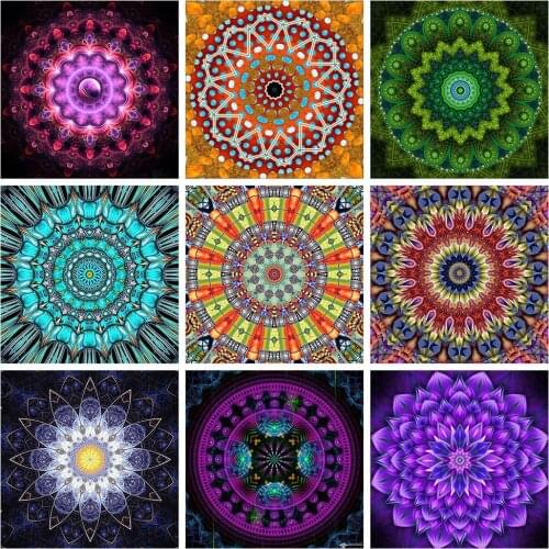ZOOYA Diamond Painting Mandala Diamond Embroidery Flowers Cross Stitch Kits Rhinestone Mosaic Abstract Picture Home Decoration