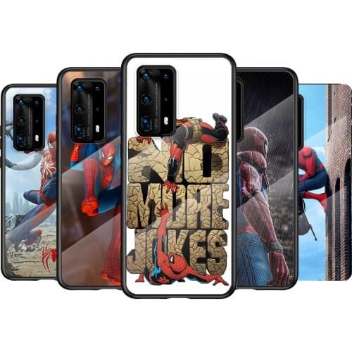 Tempered Glass Cover Hero Spider Marvel For Huawei P40 P30 P20 P10 Pro Plus Lite 5G 2019 Phone Case