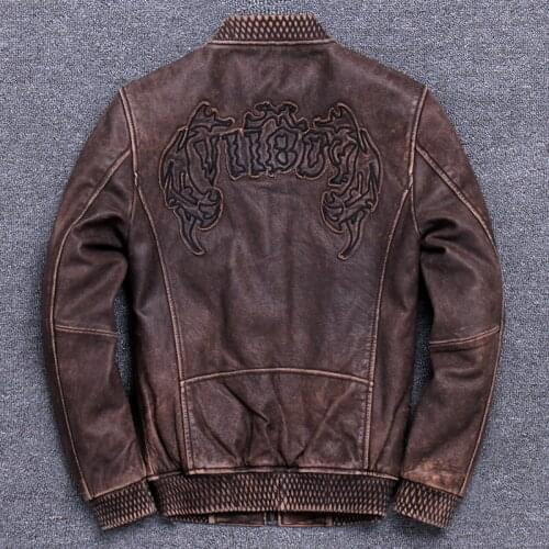 Man Do Used Genuine Clothing Head Layer Cowhide Leather Jacket Self-cultivation Short Fund Baseball Serve Youth