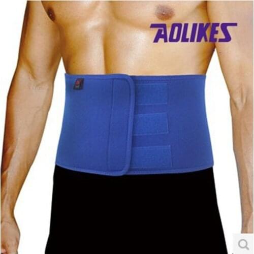 AOLIKES Men Waist Support Belt Lumbar Brace Breathable Protection Back Absorb Sweat Fitness Sport Protective Gear