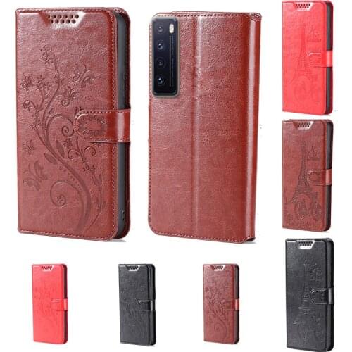 Intaglio icon butterfly flower Tower Flip Leather Wallet Phone Case For Huawei Nova 7 Phone cover with card slot
