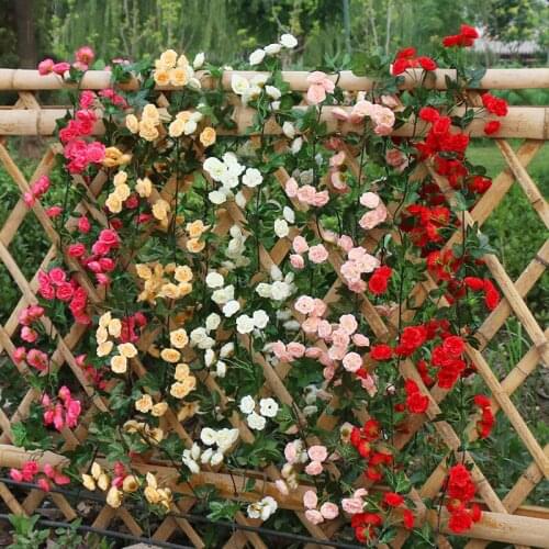 185CM Fake Plant Vine 69pcs of silk Rose Artificial Flowers house garden decor for Christmas halloween Birthday Wedding party
