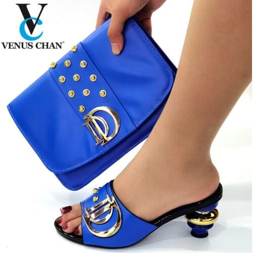 Italian Ladies Shoes and Bags To Match Set Decorated with Rhinestone Women Shoes High Heel Nigerian Style Shoes and Bag Set