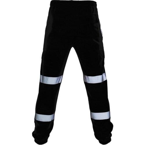 Mens Clothing Road Work High Visibility Overalls Pocket Work Casual Cargo Trousers Reflective Sweatpants Men Pants