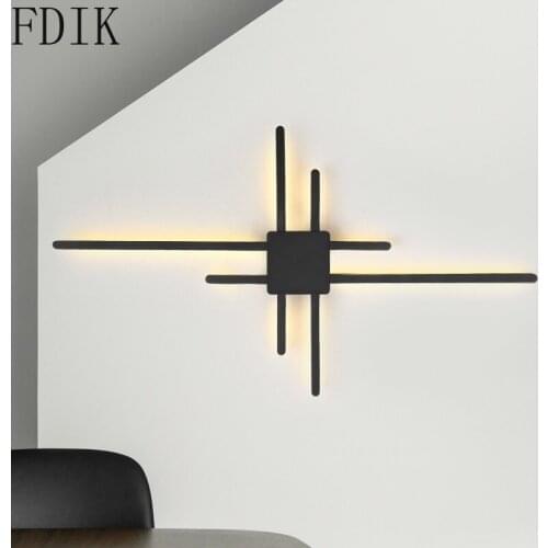 Nordic Minimalist Line Aluminum Wall Lamp Post Modern Led Corridor Lights for Home Bedroom Living Room Vintage Decor Luminaire