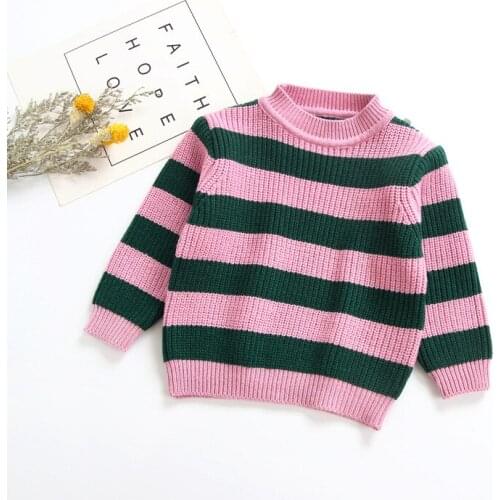 2018 new winter Girls Kids boys Striped knit sweater comfortable cute baby Clothes Children Clothing