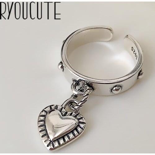 New Charming Love Heart Finger Ring for Women Vintage Boho Knuckle Party Rings Gothic Punk Jewelry Gifts for Girls