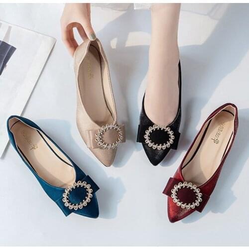 New Womens Casual flats bailarinas luxury Brand Shallow Mouth Pointed Ballet Female Boat Shoes Maternity loafers Female Shoes