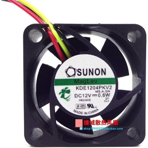 New original KDE1204PKV2 4cm4020 12V0.6W silent cooling fan 3 lines