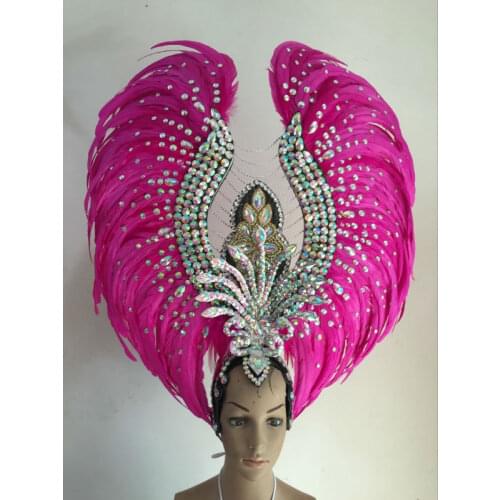 Feather clothing Stage performance catwalk carnival Headdress flower pubs party Mens wear womens clothing