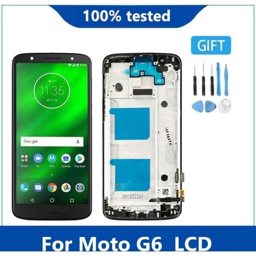Original For 5.7" Moto G6 XT1925 XT1925-3 XT1925-5 LCD Display Screen Digitizer Replacement For Motorola Moto G6 lcd With Frame