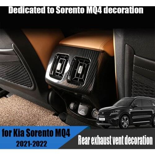 For Kia Sorento MQ4 2021 2022 armrest box rear air outlet modification to cover decorative carbon fiber pattern