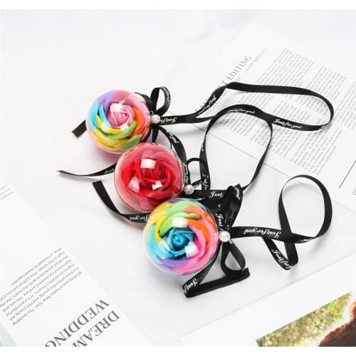 Car Everlasting Rose Pendant Rearview Mirror Hanging Ornament Suspension Soap Flower Lucky Pendant Hangings Auto Interior