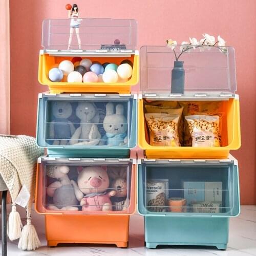 Hot Flip Storage Box Front Opening Thickened Kids Toys Storage Box Sundries Storage Basket Snacks Storage Cabinet Home Organizer