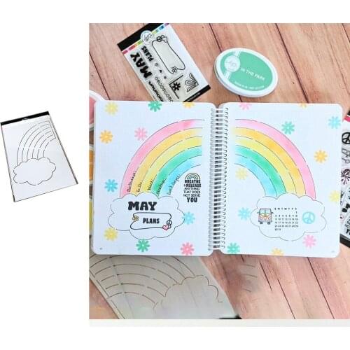 Rainbow Cloud Colorful Background Decoration Metal Cutting Die Stamp DIY Emboss Stencil Scrapbooking Card Make Albums