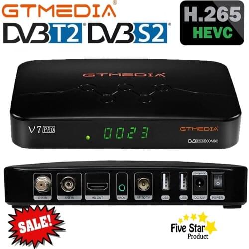 GTmedia V7Pro Satellite TV Receiver, With DVB-S2/S2X+T2 AC Card Slot, With USB WIFI Decoder, Compatible With Youtube, Ccam, etc