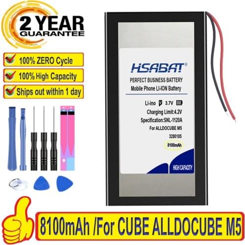 Top Brand 100% New 7500mAh Battery for CUBE ALLDOCUBE M5 Tablet PC T1006-3280185 With 2 Lines Batteries + free tools