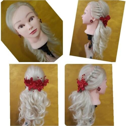 Training heads with 70% blonde white human hairs for curl iron tongs practice Hairdressing mannequin dolls head hairstyling