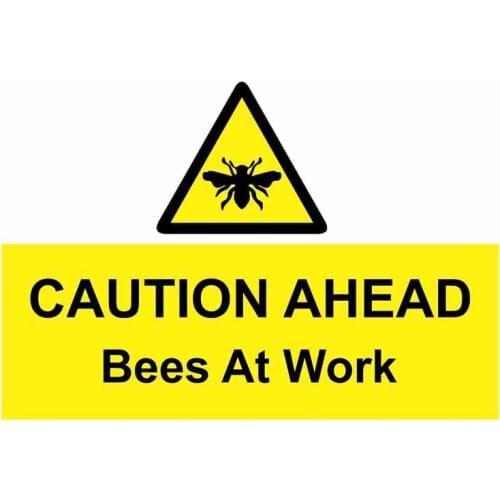 Interesting CAUTION AHEAD Bees At Work Car Sticker Accessories KK Vinyl PVC 15cm*10cm Motorcycle Laptop Decal