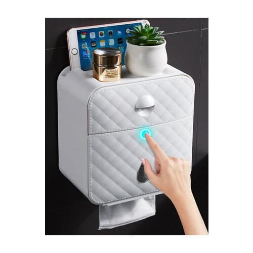 Waterproof Wall Mount Toilet Paper Holder Shelf for Toilet Paper Tray Roll Paper Towel Holder CaseTube Storage Box Tray