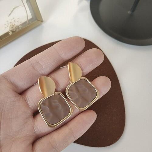 ZDMXJL 2021 New Arrive Trend Retro Womens Earrings Geometry Square Eardrop Earrings For Women Girl Jewelry Gifts Drop-shipping